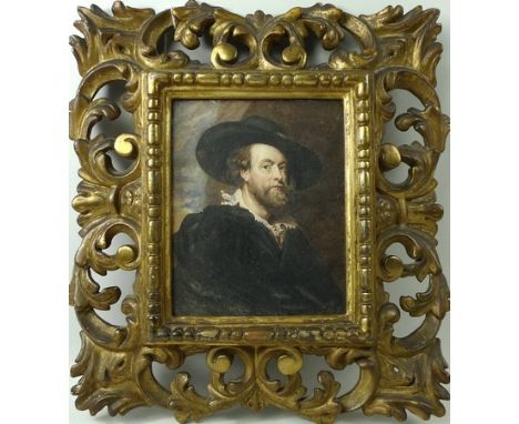Cecil Jay RMS (1884-1930); half length portrait of Sir Peter Paul Reubens, watercolour, 13 by 10.5cm.