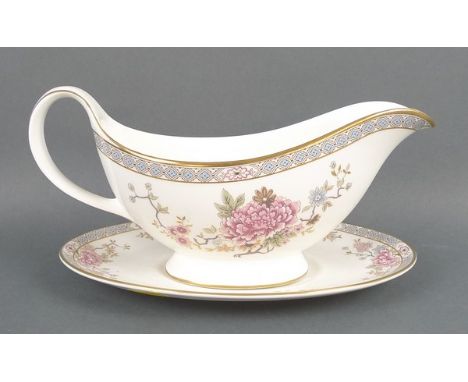 A Royal Doulton porcelain part dinner and tea service decorated in the 'Canton' pattern, comprising; six dinner and dessert p