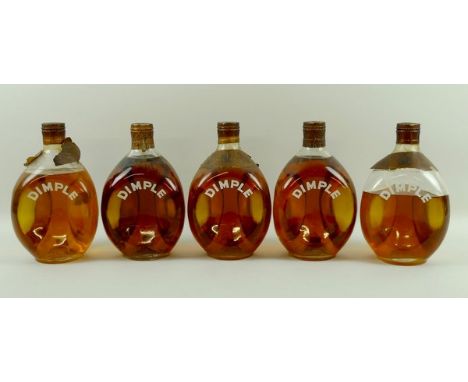 A group of bottles of Haig's 'Dimple' old blended Scotch whisky, circa 1960, metal lid and foil capsules. (5)