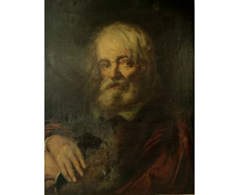 Circle of Giacomo Francesco Cipper (Austrian, 1664 - 1736): a portrait of a gentleman with white beard, wearing a dark red co