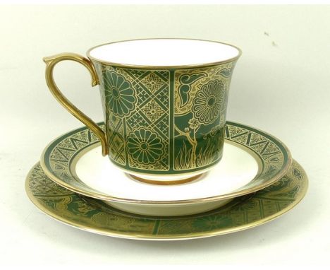A Caverswall porcelain part dinner and tea service decorated in the 'Imperial', comprising three dinner, dessert and side pla