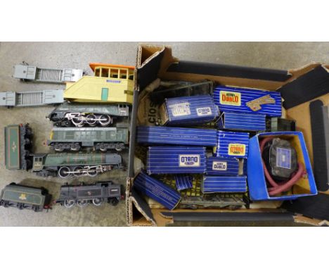 A box of Hornby 00 gauge model rail 