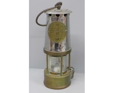 An Eccles Type 6 miner's safety lamp 