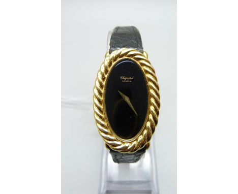 A lady's 18ct gold Chopard wristwatch, case 23mm 
