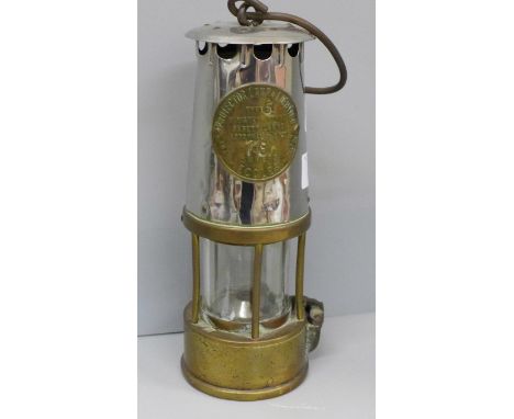 An Eccles Type 6 miner's safety lamp 