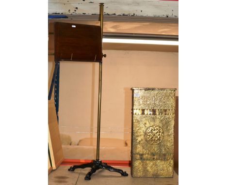 A BRASS FINISHED STICK STAND &amp; A POLE MUSIC STAND    