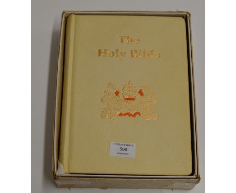 A VINTAGE LEATHER BOUND FAMILY BIBLE    