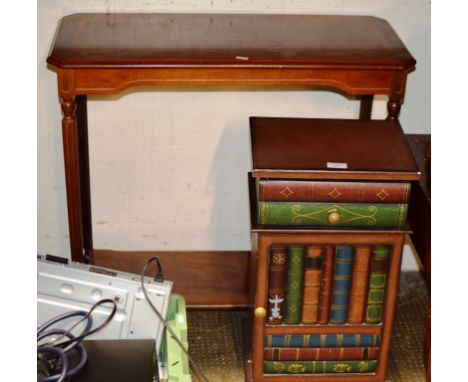 A CONSOLE TABLE &amp; NOVELTY BOOK DESIGN CABINET    