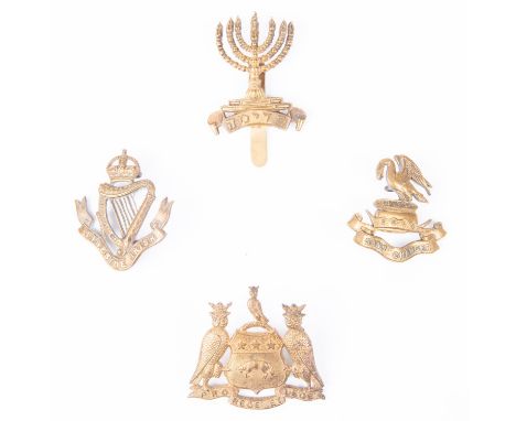 Four WWI Kitchener's Army badges: Tyneside Irish, Liverpool Pals, Leeds Pals, and Jewish Bns Royal Fusiliers. GC £100-150 