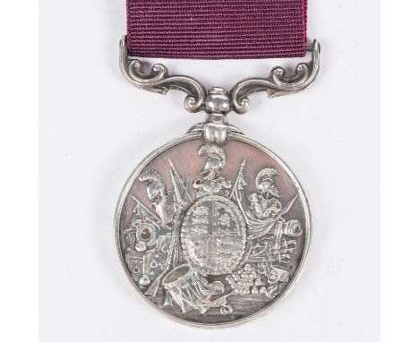 Army LS &amp; GC, Vic issue, scroll suspender, (engraved 1010 Sergt R Poole, Essex R), GVF with bright finish. £80-100 