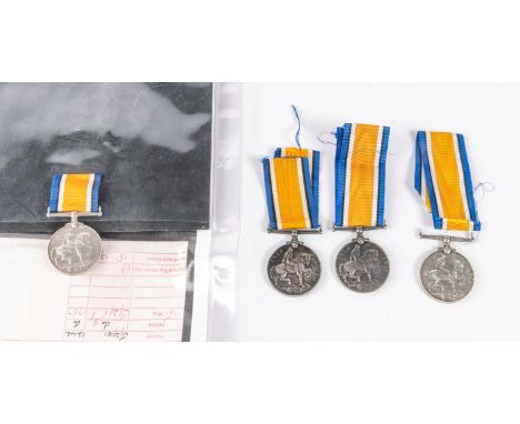 Single BWMs (4) (23922 Pte T Raftray North'd Fus) VF (little edge rubbing); (331729 Pte S Warburton L'pool R) NVF, (suspender