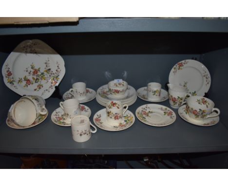 A Part Copeland Spode 'Thelma' tea and coffee service, including coffee cans, tea cups and saucers, sandwich plate, sugar and
