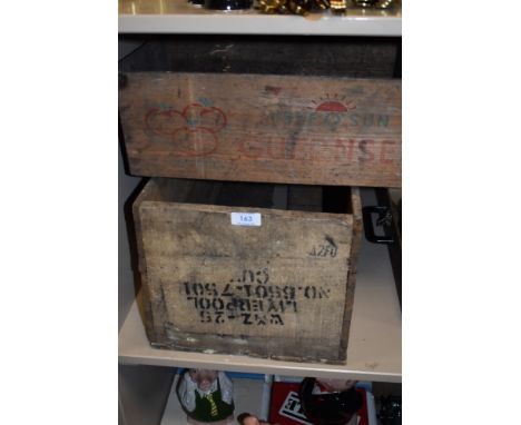 A vintage wooden crate for pineapple