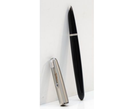 Parker 51 fountain pen, black body, bladder filler, case