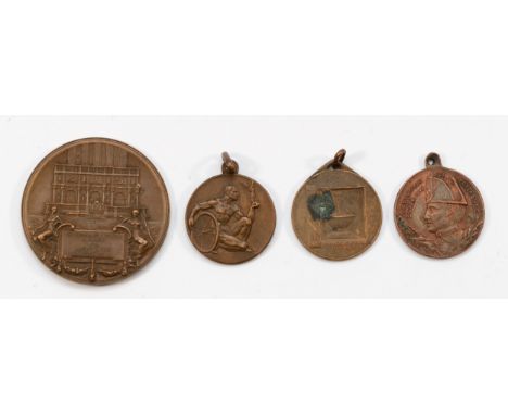 An Italian bronze medallion for the reconstruction of the dome of St. Marks, Venice, 1912, 42mm, together with three other It