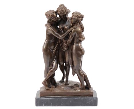 A bronze figure group of 'The Three Graces', 32cm high