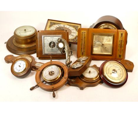 A collection of mid 20th century and later mantel and wall clocks, having manual and quartz movements. (3 Boxes)