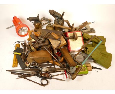 A collection of carpenters hand tools, mid 20th century and later, in two boxes. (2)