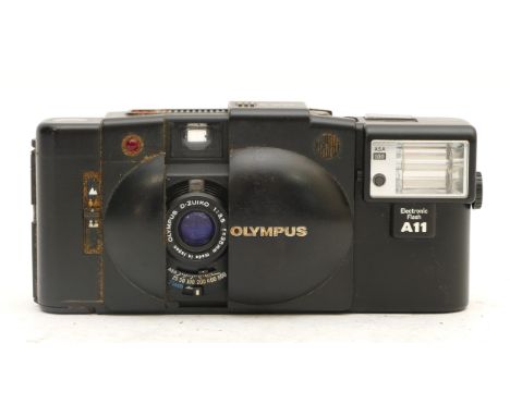 Olympus XA-2 35mm camera, with A11 flash