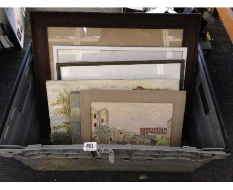 A collection of various framed pictures and prints to include two Seascape oils on canvas.