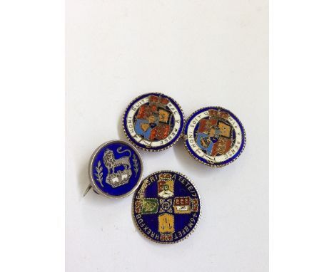 Three various early enamel coins mounted as buttons and badges (examine).
(R20)
