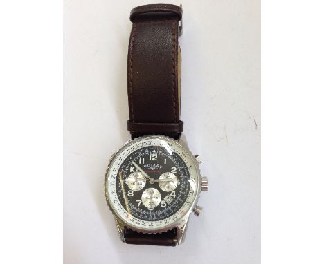 A Rotary Chronospeed gentleman's wristwatch on leather strap.
(C10254)