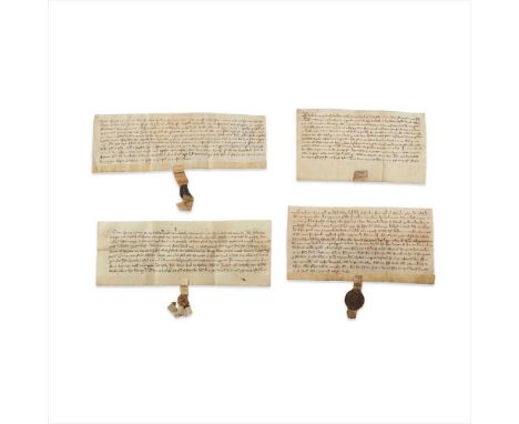 Lichfield, Staffordshire 4 early deeds dated 1292, 1332, 1361 &amp; 1386, on vellum, comprising: Wafere (Henry, of Lichfield)