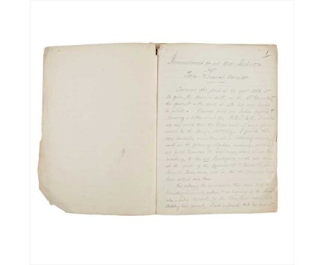 Indian Army, 19th century manuscript journal of Scottish soldier from him enlisting in Edinburgh in 1856 in the Hon. East Ind