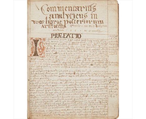 1660-1662 Manuscript copy of, or Commentaries on, Aristotle's Posteriora Analytica Metaphysica, Nichomean Ethics, &amp;c., co