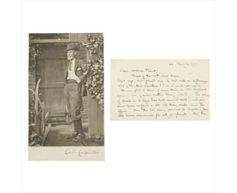 Carpenter, Edward Little collection, comprising 1 photographic print dated 1905, signed; photograph of E.C. with Merrill and 
