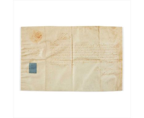 William III, King of England, Ireland &amp; Scotland Document signed Written on vellum in a secretarial hand, signed 'William