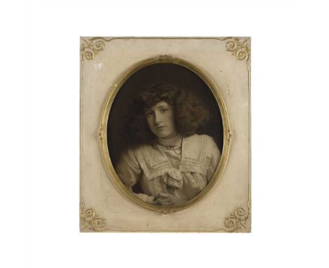Crawford, J.K. Home of Portobello Portrait of an Adolescent Girl Albumen print heightened with white paint, in an oval glazed