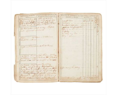 Williamson, Isaac: Surgeon &amp; Accoucheur Manuscript diary for 1766-1767 written in The Daily Journal: or the Gentleman's a