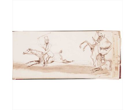"An Unknown Artist" - never before published Tom &amp; Jerry on Horseback manuscript, oblong 8vo 24 x 10.5cm, 15 leaves, most