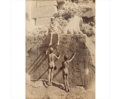 Plüschow, Guglielmo von. Boys in Egypt at Kermak Albumen print, late 19th century, 2215 x 160mm.