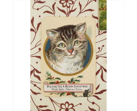 8 Christmas, New Year and Greetings Card Albums Mainly 19th and early 20th Century Christmas card album containing 26 Christm