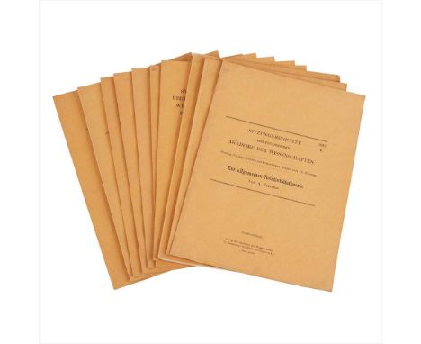 Einstein, Albert A collection of 10 offprints, comprising Riemann-Geometrie mit Aufrechterhaltung des Begriffes des Fernparal