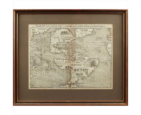 Münster, Sebastian Tavola dell' Isole Nuove, le quali son nominante occidental, &amp; indiane per [Basel, 1558], 37 x 29cm, e