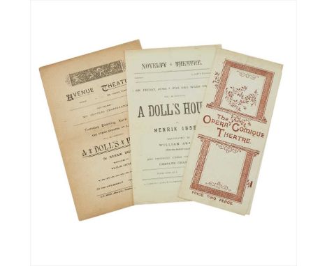 Ibsen, Henrik The Doll's House. London: T.F . Unwin , 1889. 4to , number 83 of 115 copies signed by the publisher, frontispie