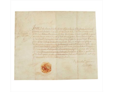 James II and VII, (1633-1701) King of England, Ireland and Scotland &amp; The Royal Scots Vellum appointing William Murray "t