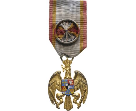 HONOR BADGE OF THE ROMANIAN EAGLE Officer’s Cross, 2nd Class, instituted in 1933. Breast Badge, 50x37 mm, gilt Silver, centre