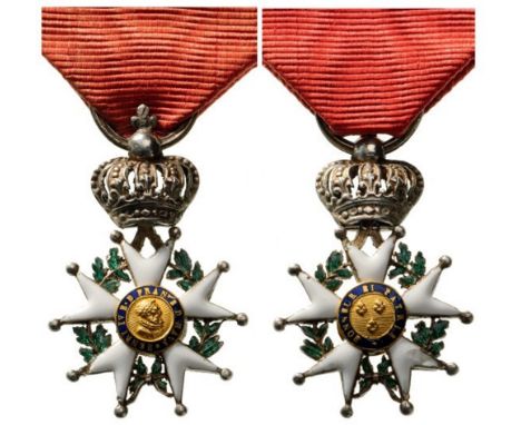 ORDER OF THE LEGION OF HONOR Knight’s Cross Miniature, 2nd Restoration (1815-1830). Breast Badge, silver, 22 mm, enameled (sm