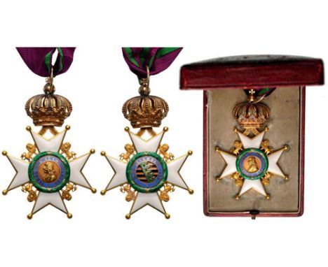 SAXE ERNESTINE HOUSE ORDER Commander's Cross, 2nd Type, instituted in 1833. Neck Badge, 89x58 mm, GOLD, 36,45 g, both sides e