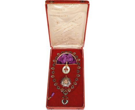 ORDER OF SAINT JAGO (SAINT JAMES) OF THE SWORD Grand Collar, 2nd Type Set, instituted in 1789. Collar Badge, 102x52 mm, gilt 