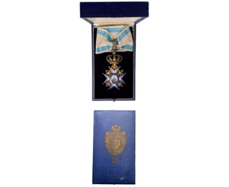 ORDER OF SAINT SAVA Commander’s Cross, 2nd Type instituted in 1883. Neck Badge, 87x50 mm, gilt Silver, enameled, oval medalli