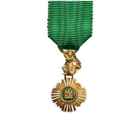 ROYAL ORDER OF SOWATHARA, 1923 Officer's Cross Miniature, 4th Class, instituted in 1948. Breast Badge, 22x13 mm, gilt Silver,