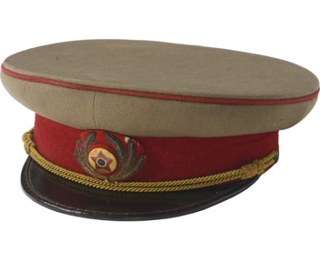 RPR Army General visor Cap, 1964-1966 Made in khaki cloth, with the red band and piping. It has the badge and the visor hand 