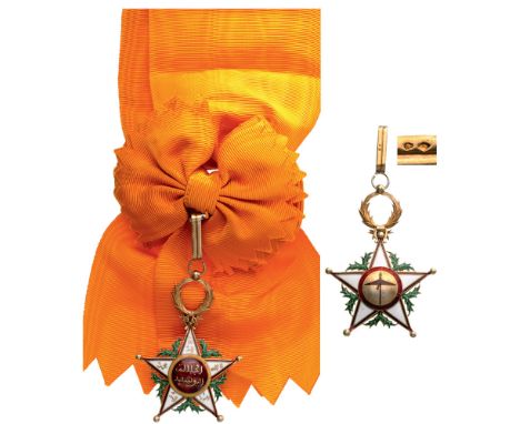 ORDER OF THE OUISSAM ALAOUITE Grand Cross Badge, 1st Class, 1st Model, instituted in 1886. Sash Badge, 82x57 mm, Silver, Fren