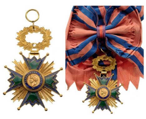 CROSS OF “AMICALE DE RODERN“ Grand Cross Badge. Sash Badge, metal gilt, 39 mm, one side enameled, original sash. Extremely fi