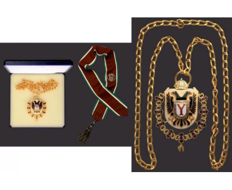 ORDER OF THE KNIGHTS OF THE MONASTERY OF YUSTE (Caballeros del Monasterio de Yuste) Collar of the Order. Collar Badge, 78x58 